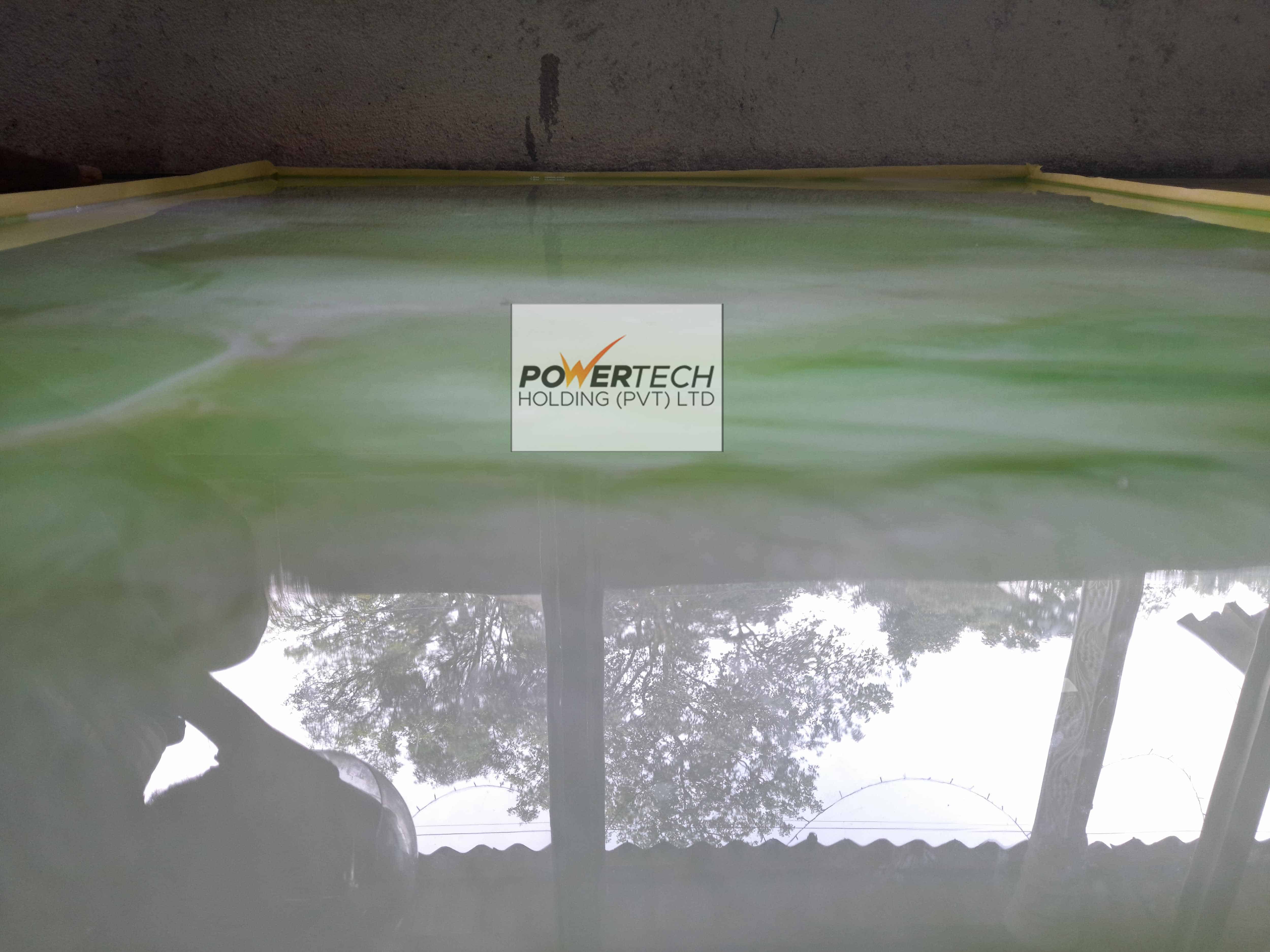 epoxy flake floor with helicopter in storage